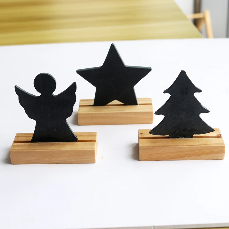 Star tree Christmas Angels slate wood Ornaments Showpiece Decoration statue
