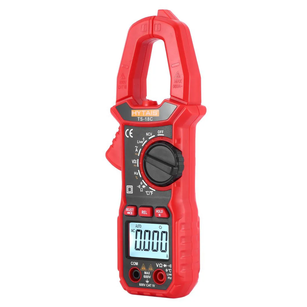 Цифровой мультиметр-зажим hyтакой TS18C, тестер с автонастройкой диапазона и True RMS, 600 А, Вольт/ампер/Ом/Гц, Бесконтактный индикатор напряжения