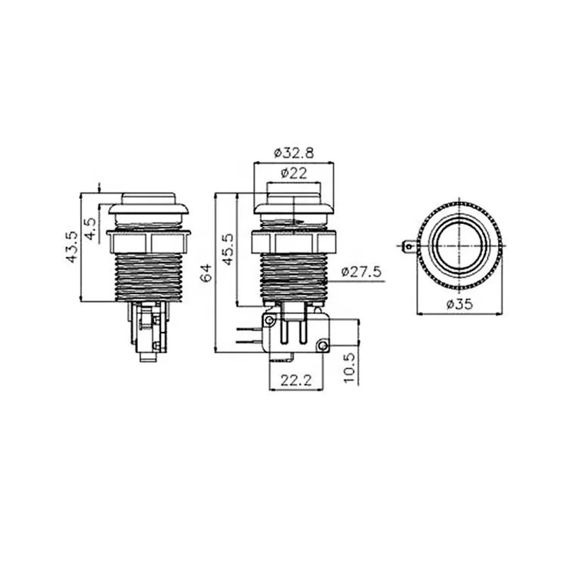 28mm arcade player cabinet buttons happ american style push button of game accessories