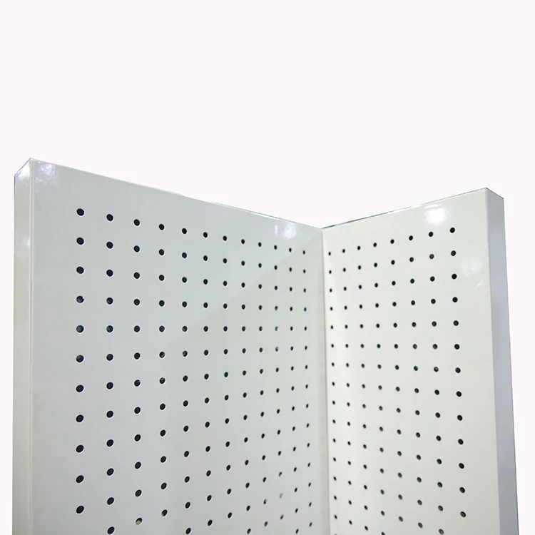 Perforated Back Panel Supermarket Shelf Pegboard Display Stands Storage Racks Shelf With Wheels