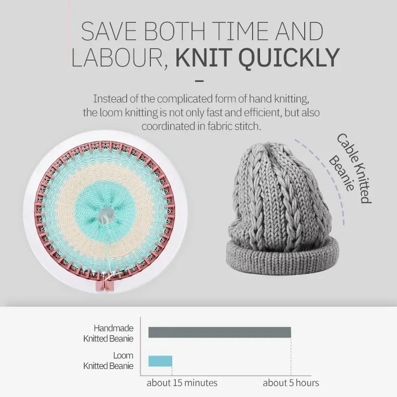 Smart Weaver Knitting Kit Machine 40 Needles Hand Shake Diy Wool Knitting Machine Hat Knitting Machine Toy Girl House For Kids