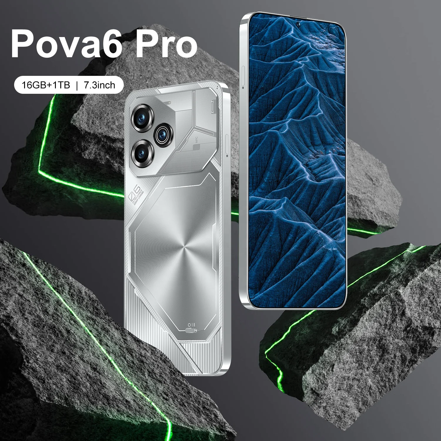 New Style Pova 6 pro 16GB+1TB 108MP HD Camera 7.3 Inch 10 Core 5G Smartphone Double Sim Card Android 13 CellPhone