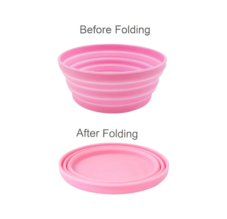 Wholesale Portable Travel Feeding Bowl Pet Water Feeding Bowl Foldable Collapsible Silicone Dog Bowl