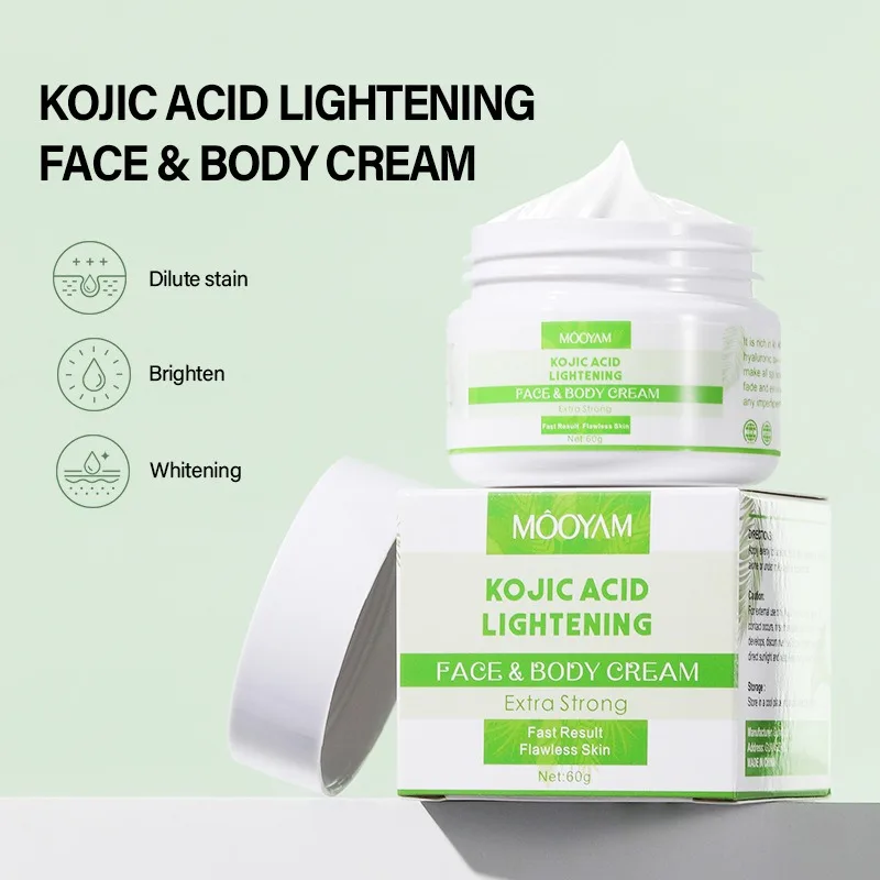 Customized logo kojic acid facial cream hydrating moisturizing brightening moisturizer face body beautifying moisturizing cream