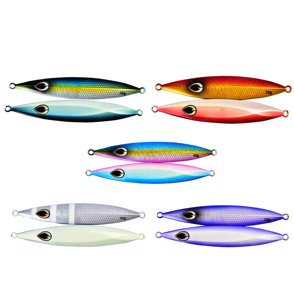 RUNTOO 150g/200g/260g Luminous Jig Fast Lead Metal Lure Slow Pitch Jigging Fishing Lure Trolling Deep Sea Bass Tuna Fishing Bait