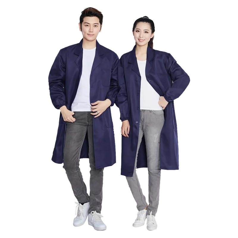 Factory wholesale doctor lab coat white, blue overalls customized logo adult lab coats unisex