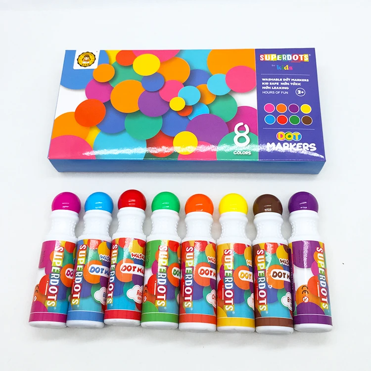 2022 TOP SELLING graffiti markers, water based bright colors kids bingo dabbers doodling dot markers for Activity Books