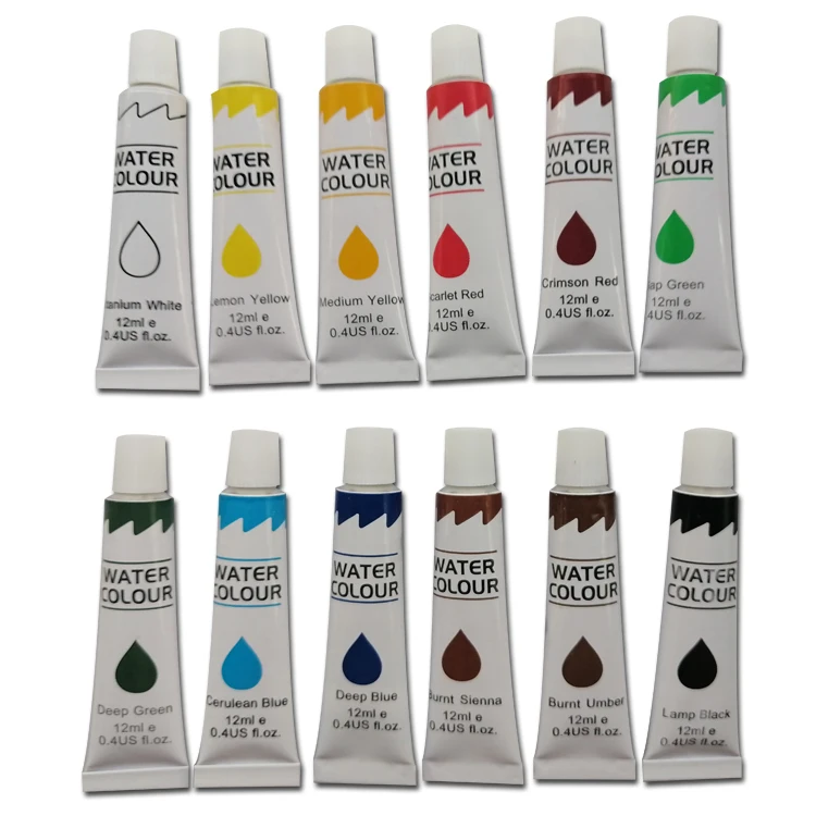High Quality 12/18/24 Colors 12ml Water Color Paint Set Professional watercolor paint for artist painting