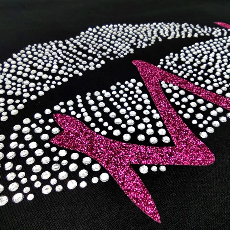 Bling Glitter Iron On Transfer Kiss Me Lady Lip Rhinestone Transfer Motif