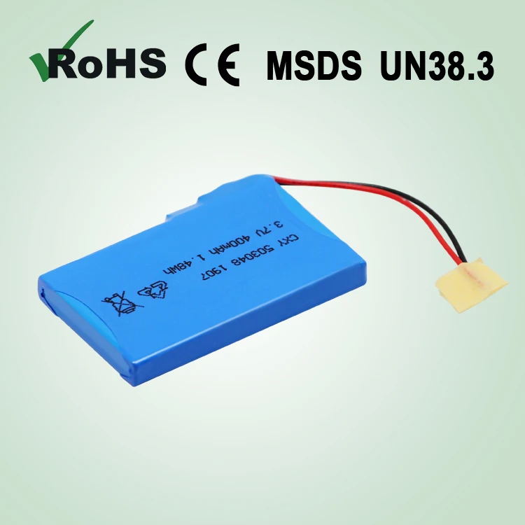 MSDS certification Hot sale 503048S Lipo Battery 3.7V 400mAh rechargeable battery for bluetooth headset