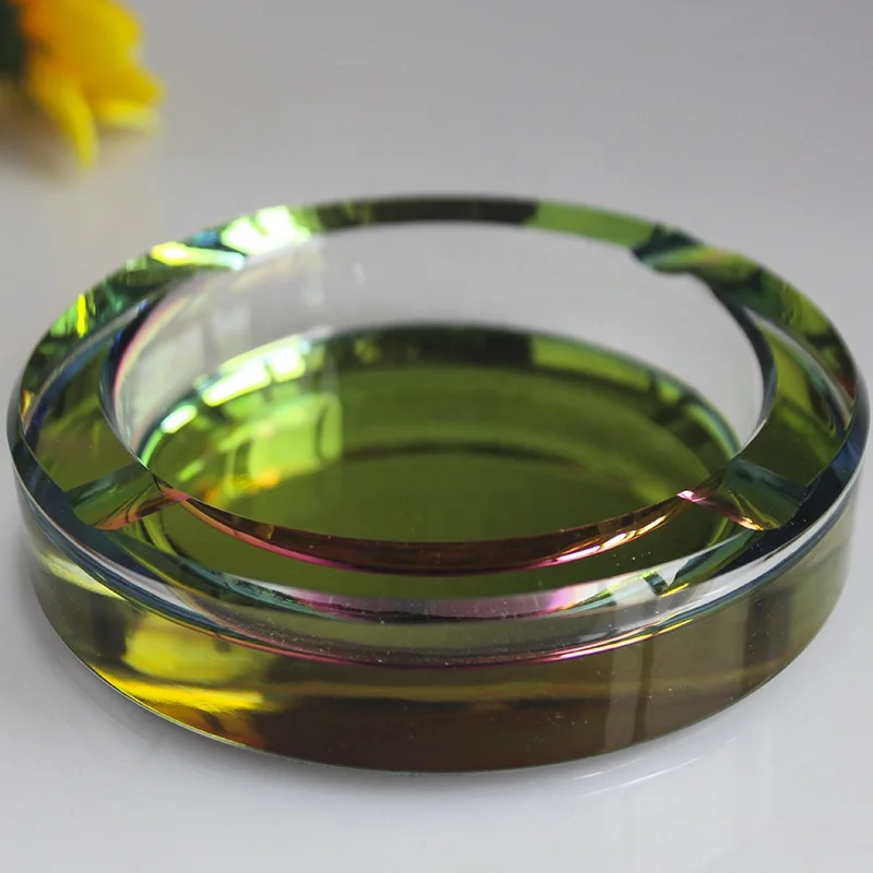 Fashion Circle Shape Funny Novelty Ashtrays For Business Hotel Club Crystal Ashtray