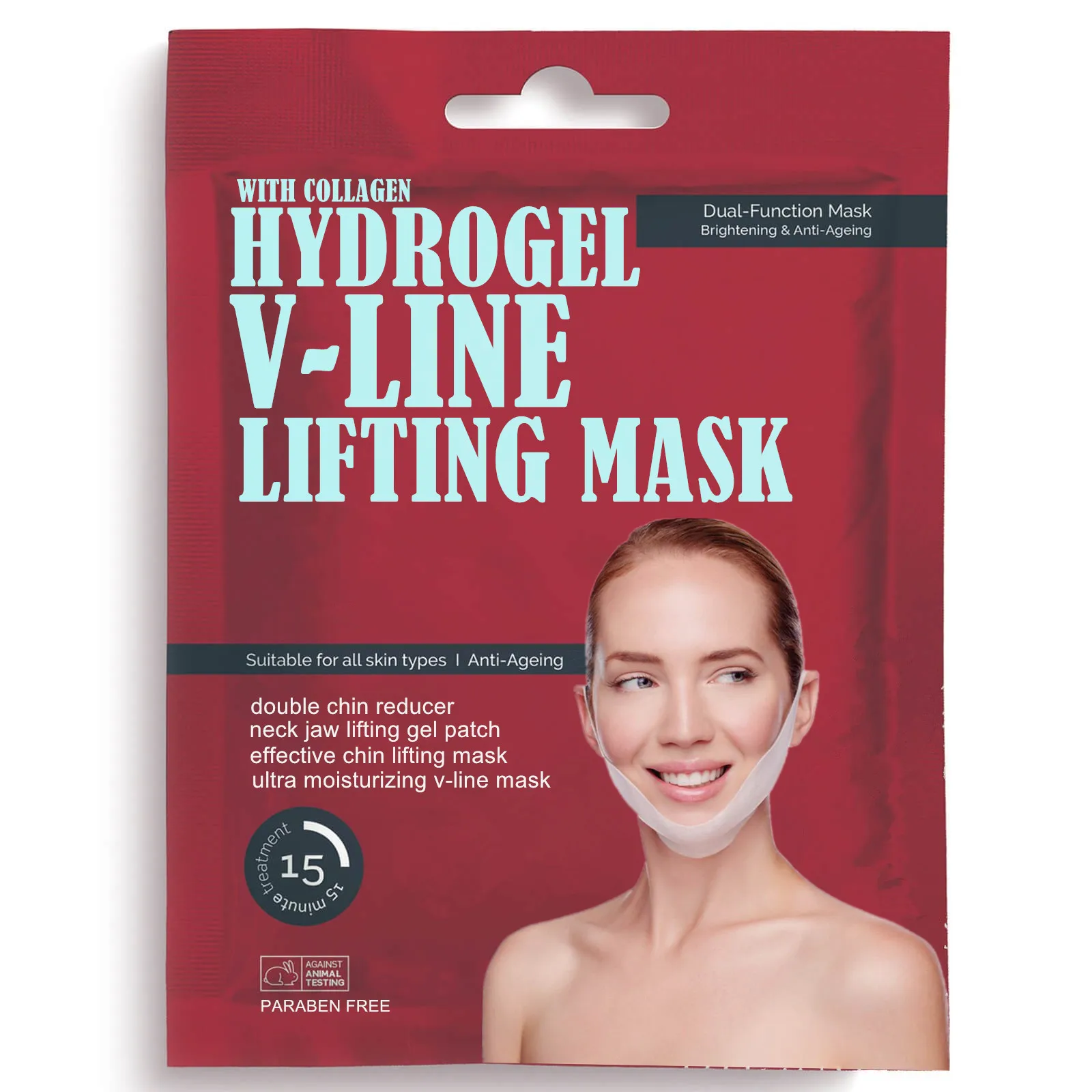 Hydrogel Collagen Anti-Aging and Anti-Wrinkle Double Chin Reducer V Line Shaping Lifting Face Mask
