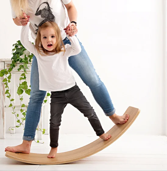 Wooden Balance Board Kids Natural Wobble Board Wooden Toys for Toddlers Kids