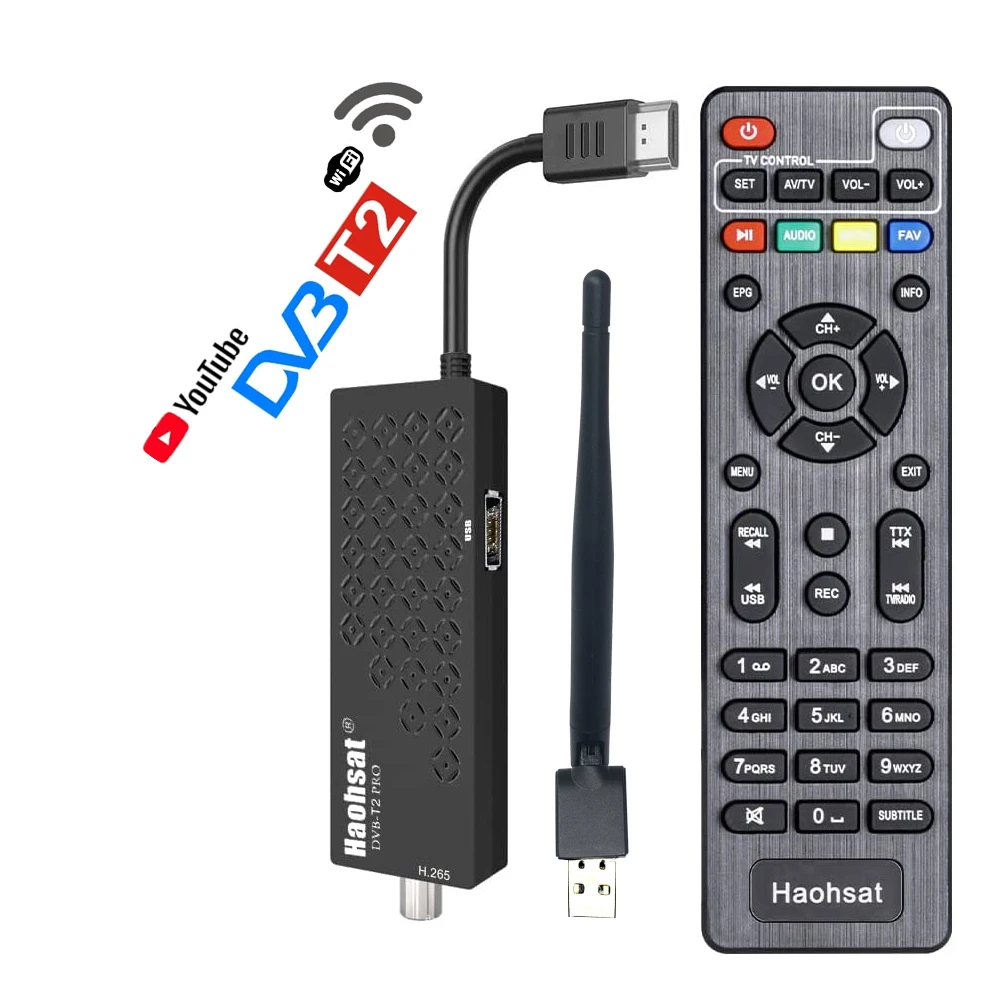Wholesale Haohsat T2Pro DVB T2 Digital 1080p Hevc 10Bit H.265 Alibaba Fire TV Stick 4K Lite 2022 With Wifi MT7601