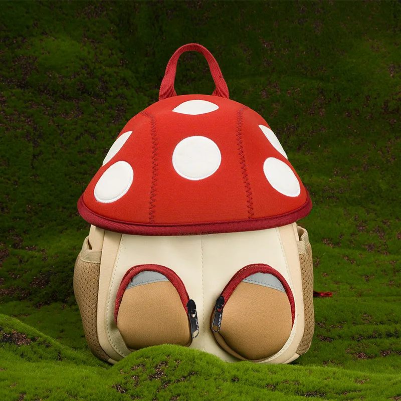 Mushroom bags cartoon baby play boys and girls shoulder kindergarten backpack