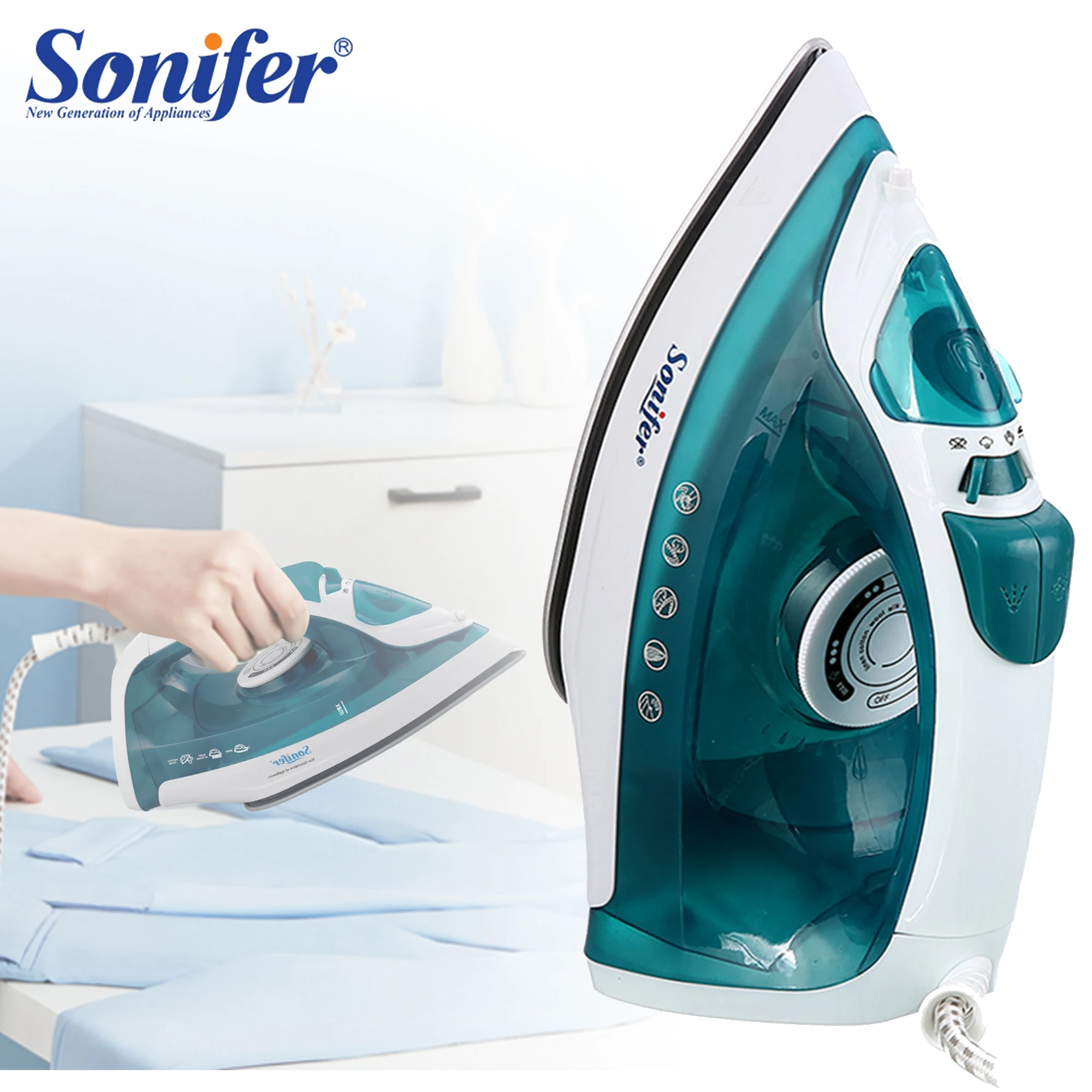 Sonifer SF-9034 new high power quality ceramic soleplate electric vertical clothes used steam iron garment steamer