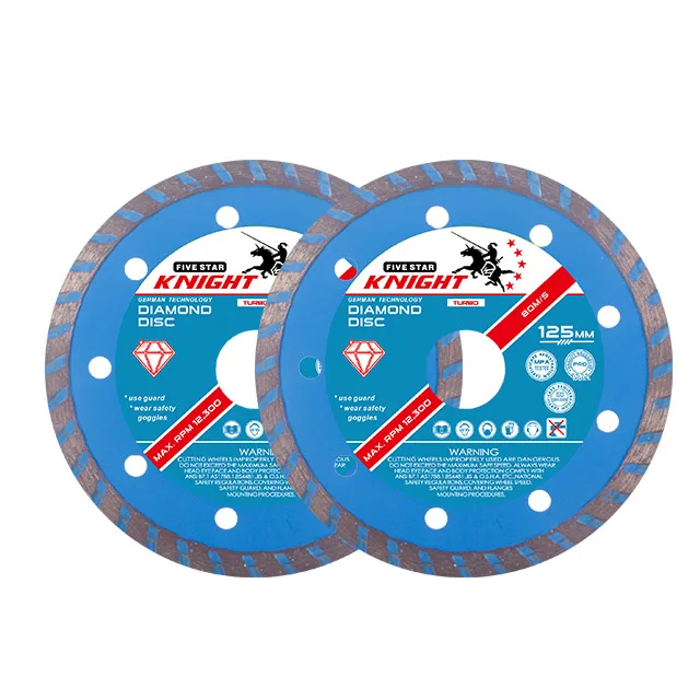 Knight 5' 125mm Cutting Roofing Tiles Turbo Diamond Blades without water