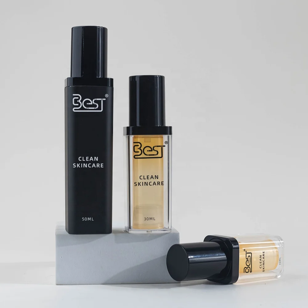 Airless Skincare Cosmetic Packaging 15ml 30ml 50ml Lotion Serum PP PS Bottle Bottle with Pump Biodegradable Customized Color