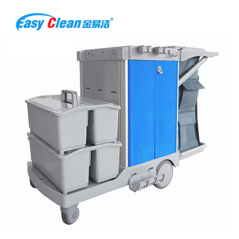 ECG Patent Design No-Dirty Water Stack-on Bucket Trolley Spray Flat Mopping Cleaning Bucket Trolley