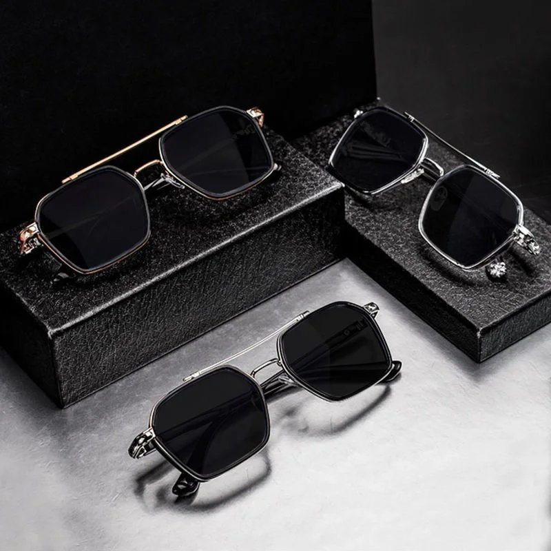 Driving sunglasses 2024 New Trend products block UV glasses Bridge square frame metal female male