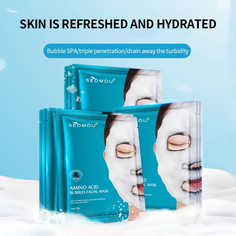 Oem Wholesale High Quality beauty facial mask Amino Acid Bubble Mask Deep Cleansing Foam Mask
