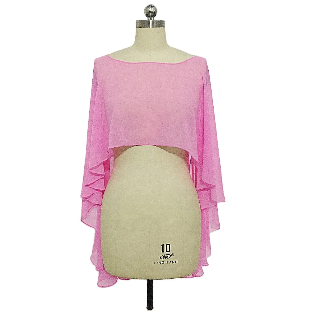 
RSJ136 Chiffon High Low Women Ladies Pink Jacket 