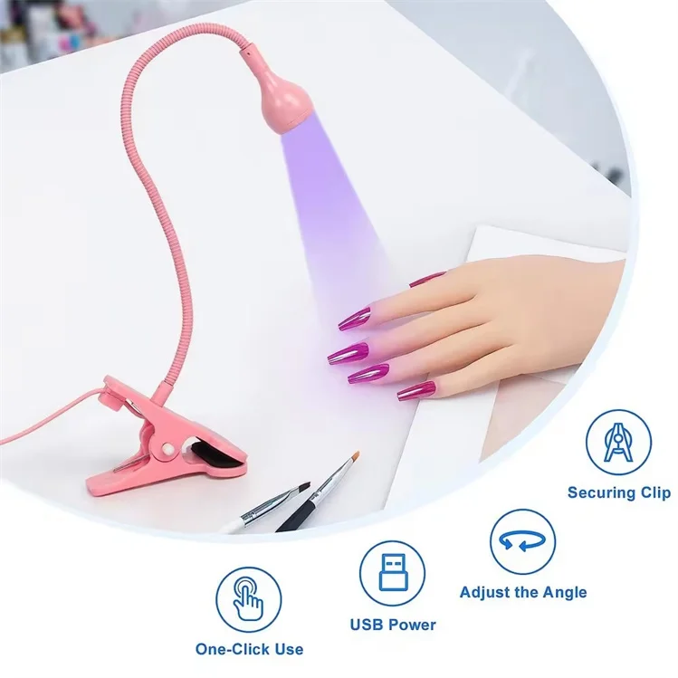 Wholesale Price Free Adjustable Hose UV Led Nail Lamp Portable UV Lamp USB UV Nail Lamp With Clip