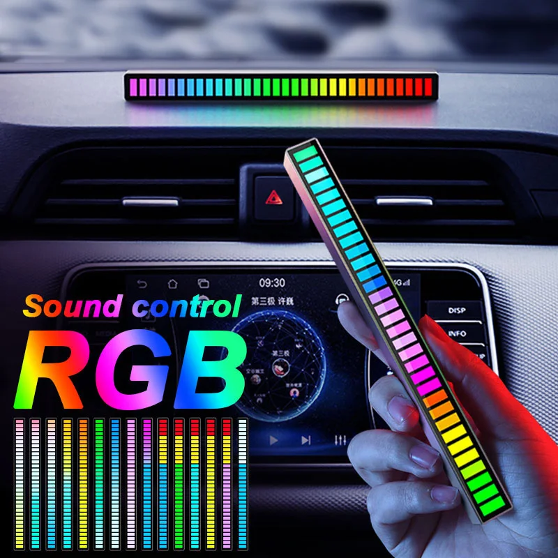 Motion Mode Colorful Voice-activated Pickup Sound Control Levels Car Rhythm Recognition Audio LED RGB Music Lights