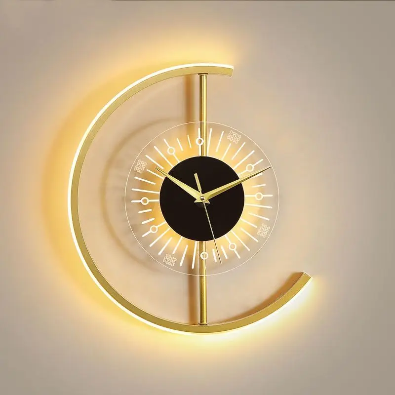 40X35cm Fashion Nordic light luxury decoration living room wall clock creative simple modern Silence clock