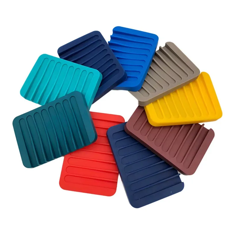 Wholesale Non-Slip Flexible Silicone Soap Dish Holder Elegant Soap Rack for Kitchen Bathroom