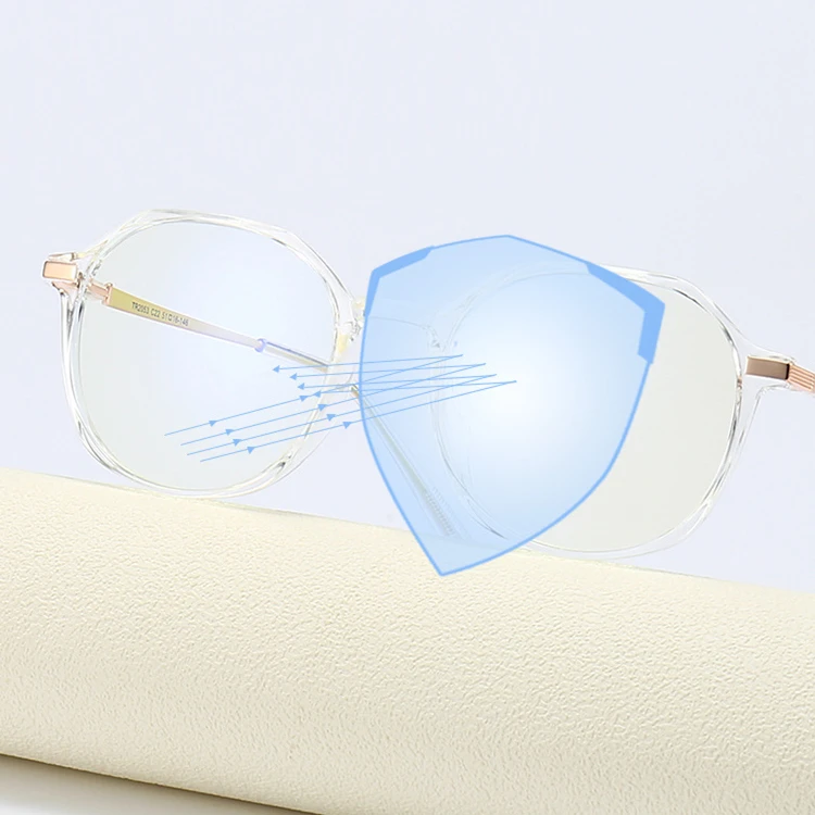 New Arrivals Fashion Women Clear Transparent PC Frames Anti Blue Light Blocking Eyeglasses Glasses