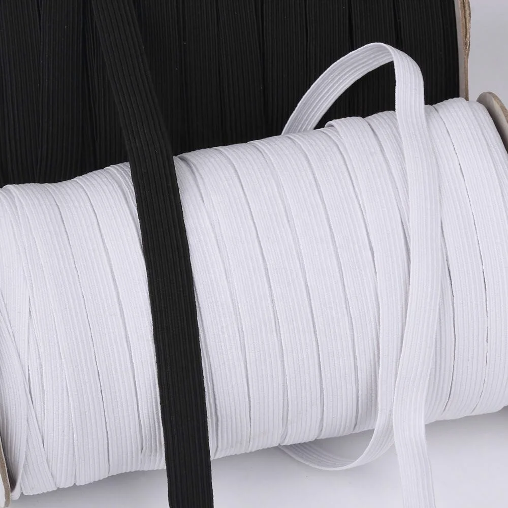 Wholesale 1/8 Inch Woven Fabric Ear loop Cord Braided 3mm Flat Elastic Band