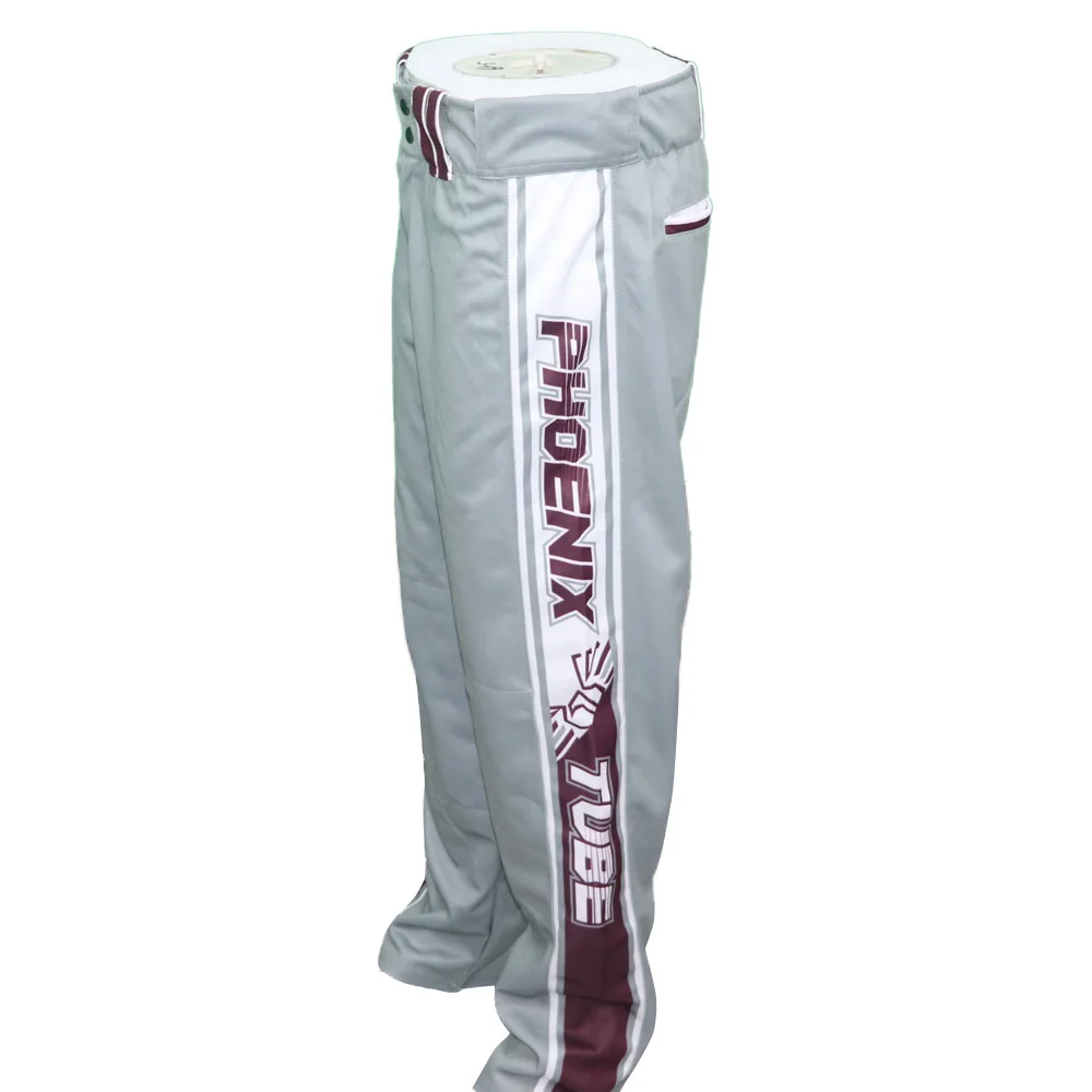 High quality custom grey printed retro slow pitch interlock game baseball pants softball pants