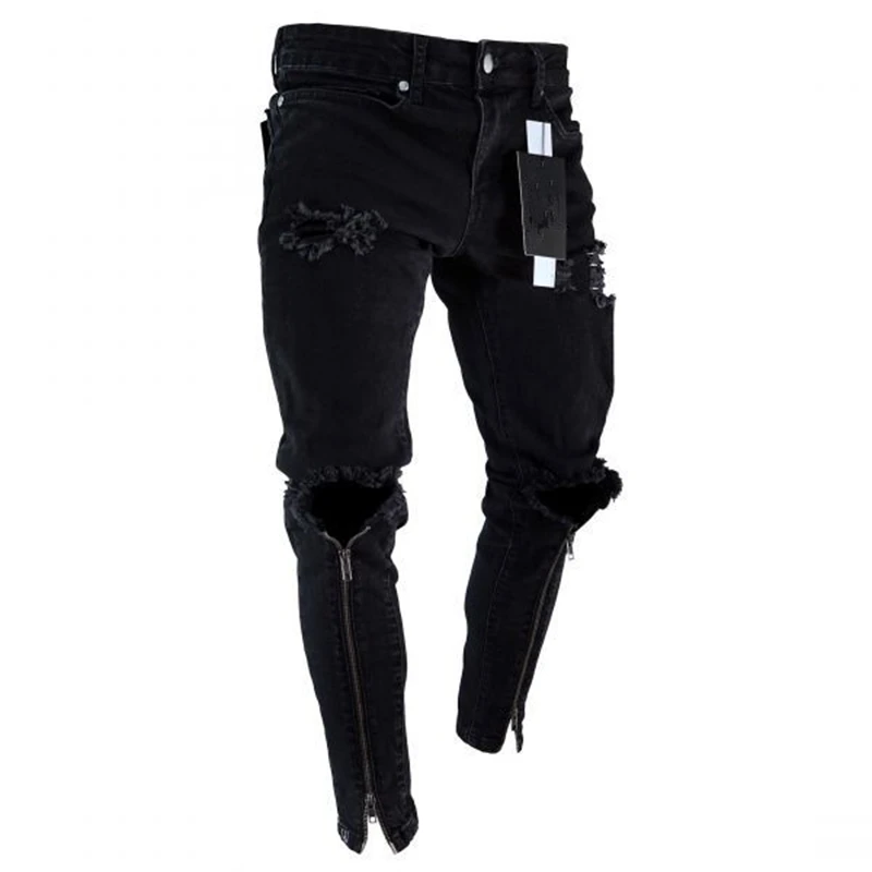 Designers Men Black Biker Pants Trousers Pantalones Jeans Men Scratch Skinny Jeans For Men