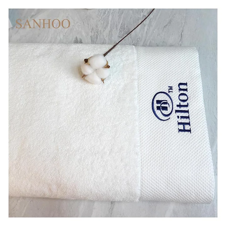 Набор платиновых полотенец SANHOO с индивидуальным логотипом Hilton 100 хлопковые банные полотенца
