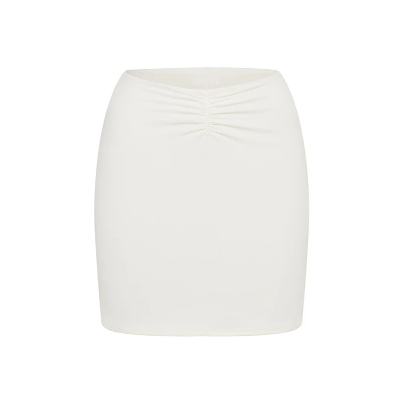 Ruched Front Mini Skirt  Accept OEM & ODM Custom Bamboo Pima Cotton Print Logo Solid Skirt For Women Summer