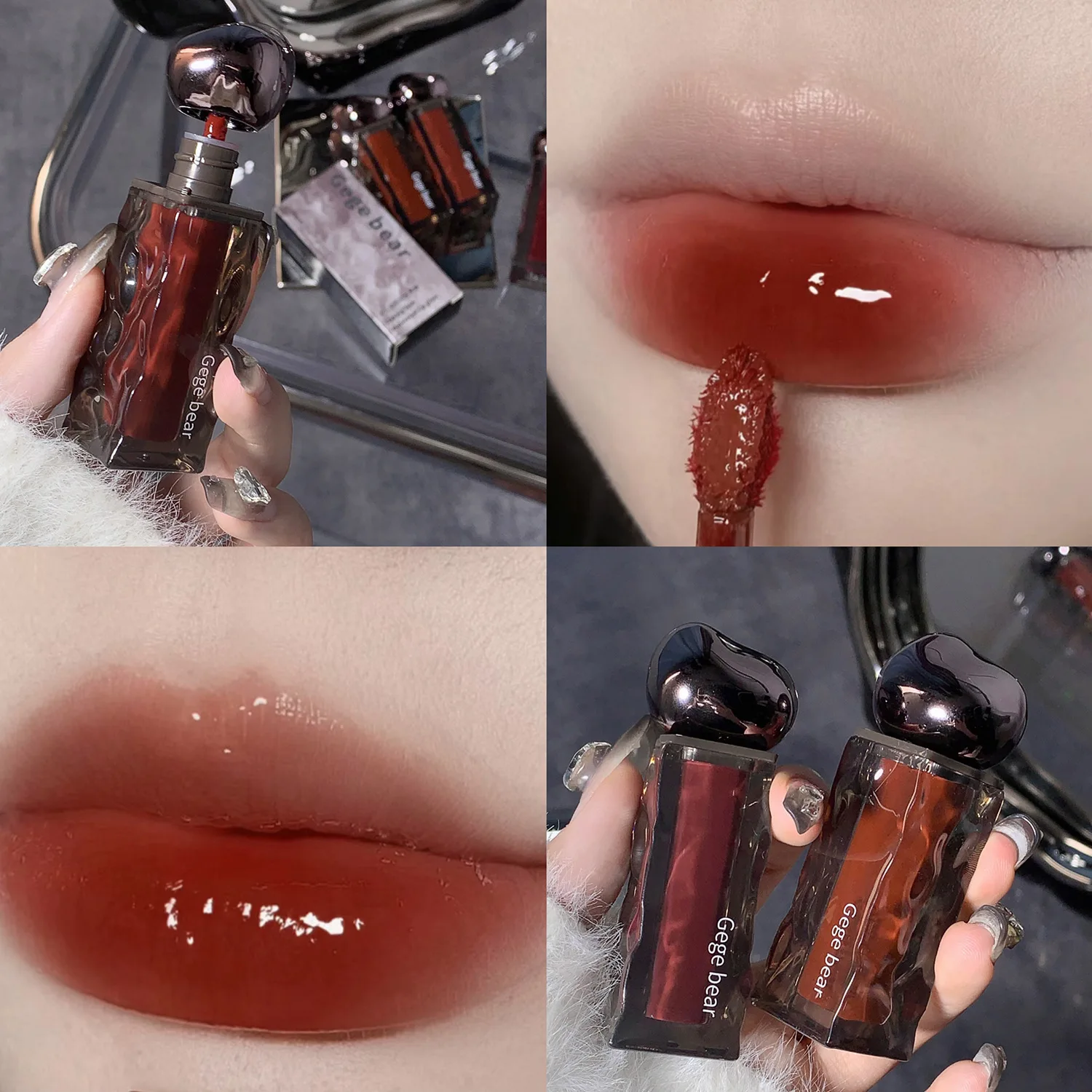 7 Colors Mirror Jelly Lip Glaze Long Lasting Moisturising Red Lip Tint Liquid Lipstick Waterproof Lip Gloss Korean Cosmetics