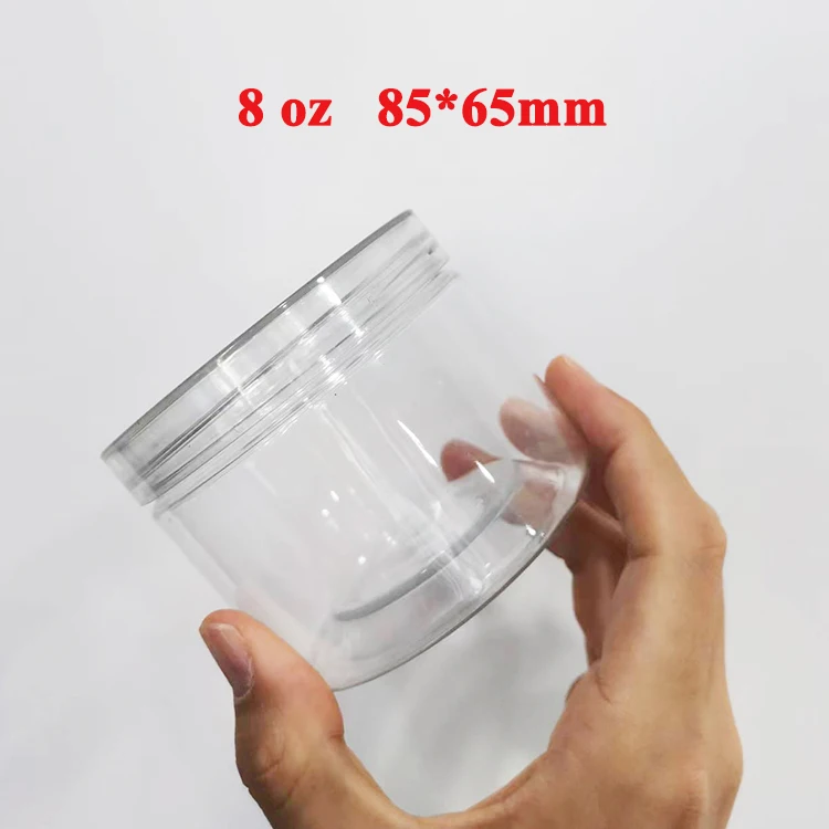 Wholesale PET clear lid hermetic cosmetic plastic cream storage container kitchen jars