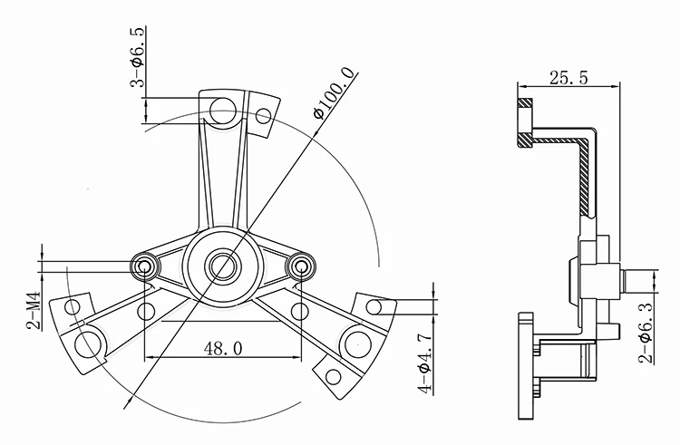 7 hole heel triangle motor Aluminum Support Frame Motor Spare Part