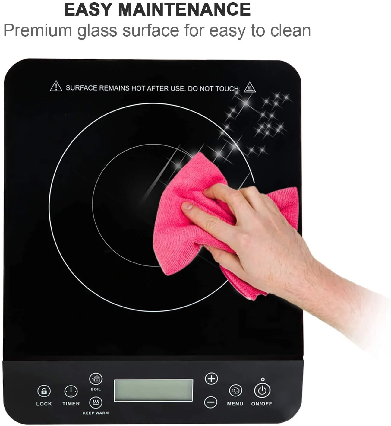 Горячая Распродажа, одиночная портативная индукционная плита, Настольная горелка, индукционная плита с сенсорным ЖК-дисплеем, 1800 Вт, 110 В/120 в