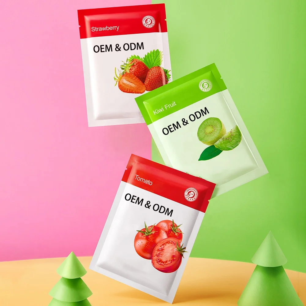 Wholesale Skin Care Korea Moisturizing VC Tomato Brightening Face Mask Popular Hydrating Lifting Fruit Organic Facial Mask