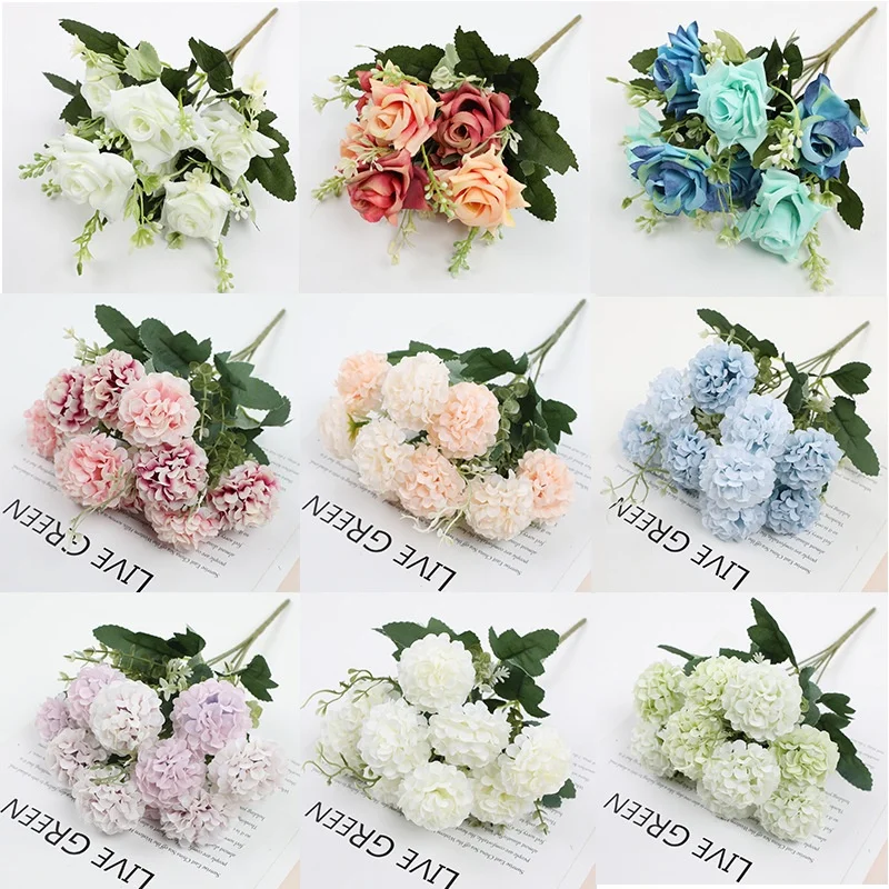 Wholesale real touch Rose Silk flower chrysanthemum Artificial flower for Chrysanthemums Table Occasion Wedding