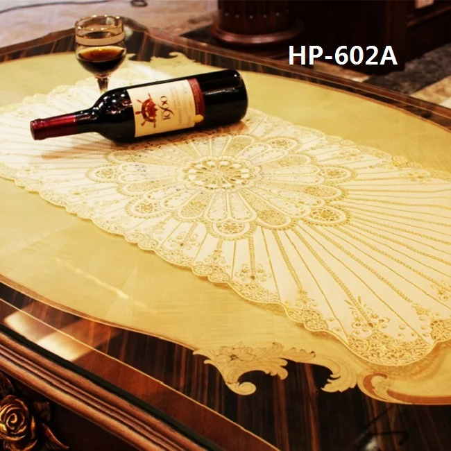 40*84cm Rectangle Gold Stamping PVC Home Decoration Table Cloth Placemat Doilies