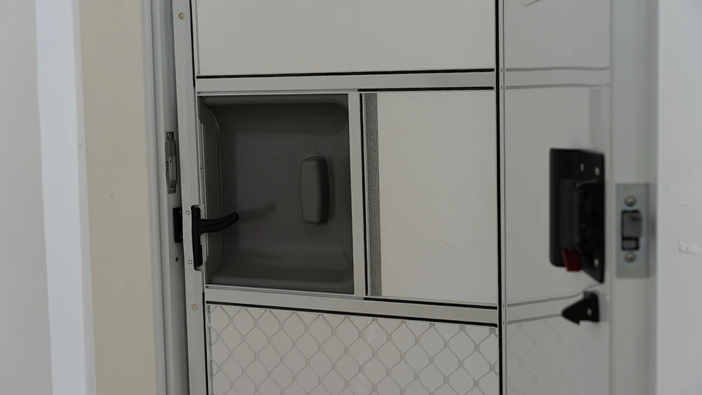 Christmas price discount manufacture supply directly haustur fur wohnmobile saloon RV door includes shade curtain screen door