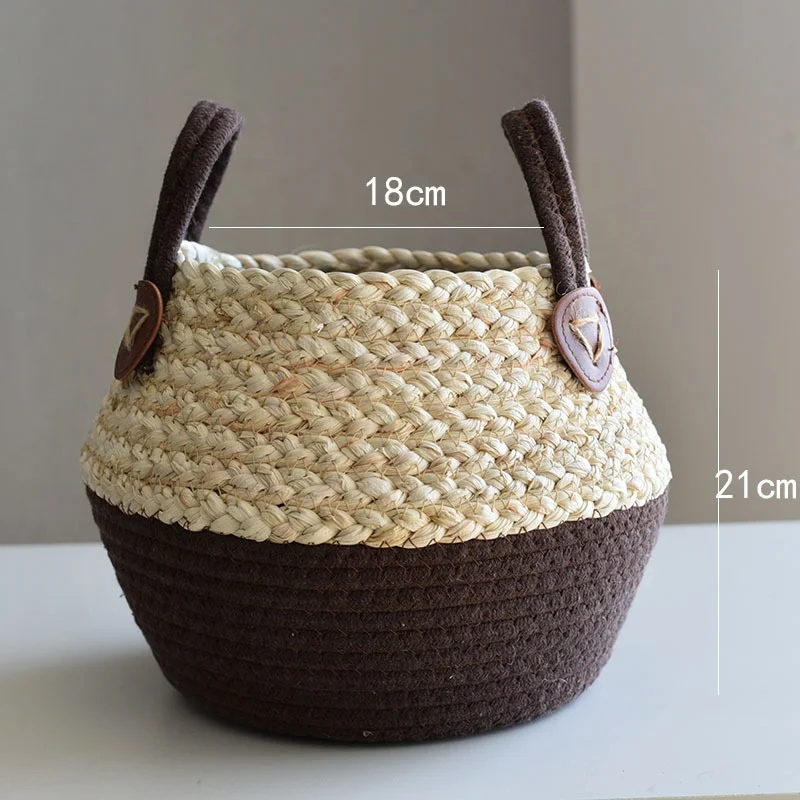 hot sale Plant Arts And Crafts Straw Weave Decoration Straw Weave Package Flower Pot Household Bamboo Flower Basket
