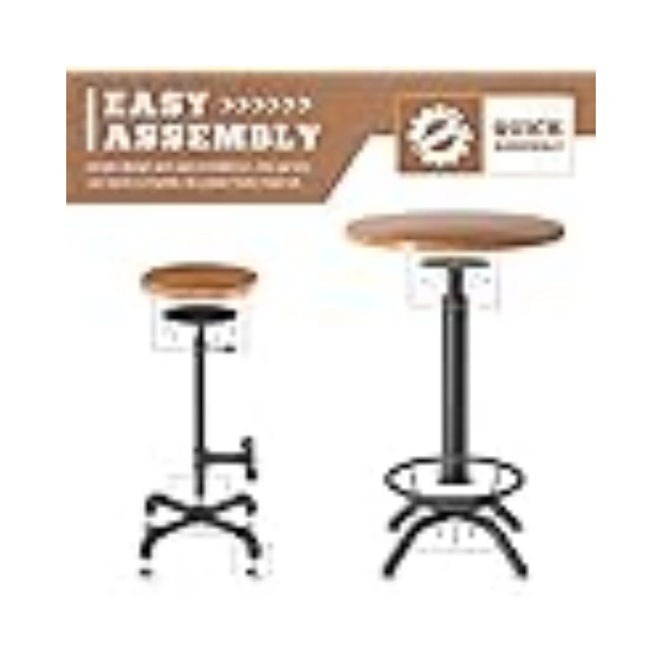 Products Industrial Bar Table & Stools Sets,Round Wood Adjustable Height Bar Table and Chairs Set for Party