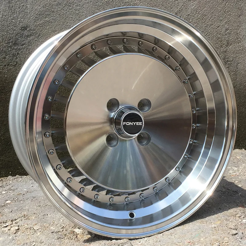 F50740 Alloy Silver Machine Face Rims 16 Inch ET17 4x100 Car Wheels Fonyee Wheels