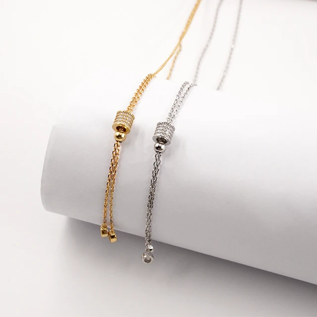 Zircon Inlaid Gold Small Waist S925 Silver Necklace Japanese Korean Creative Personalized Collarbone Chain Factory Wholesale