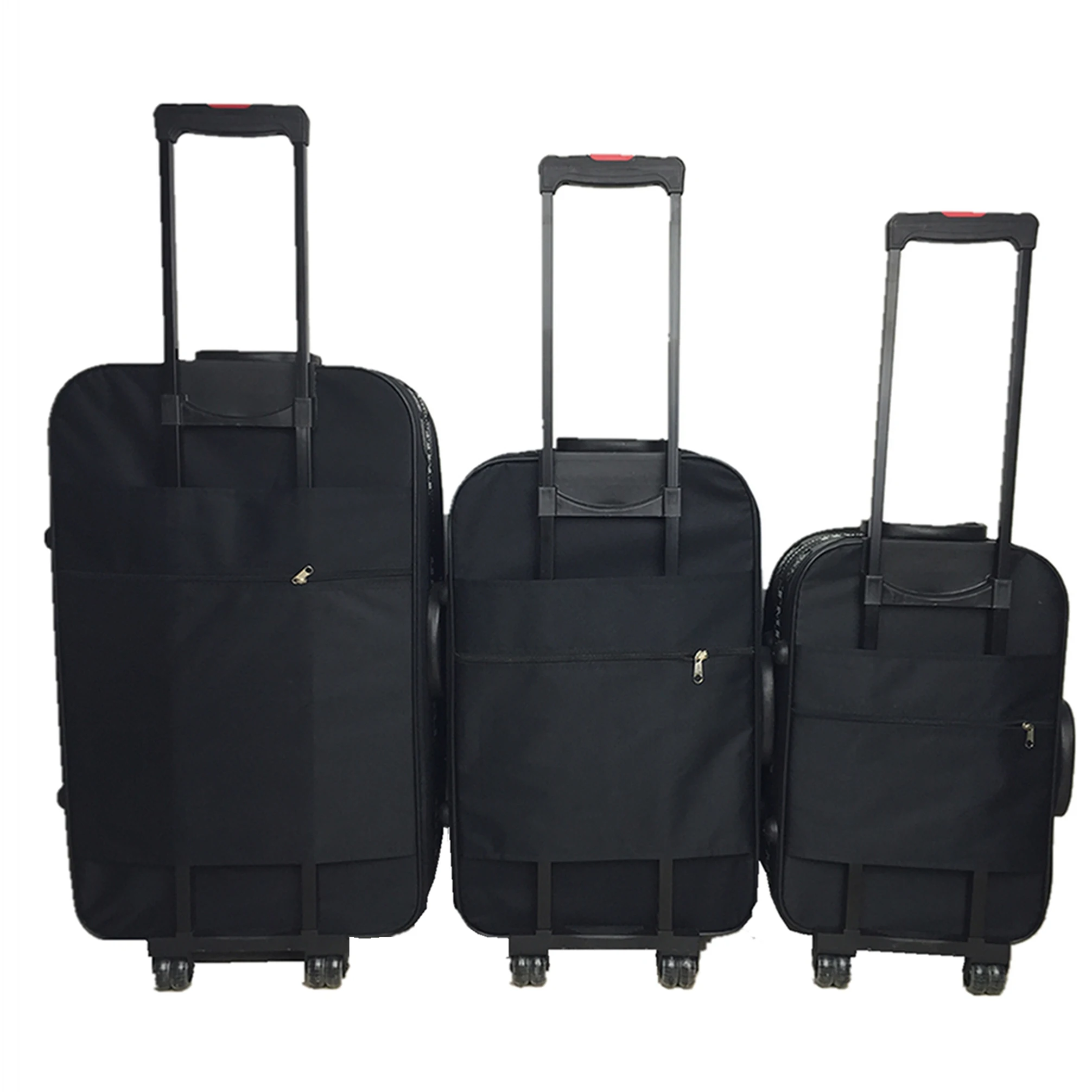 cheap price 600D polyester honey comb frame outer iron trolley external wheels 20 24 28 or 19 23 27inch 3pcs eva luggage set