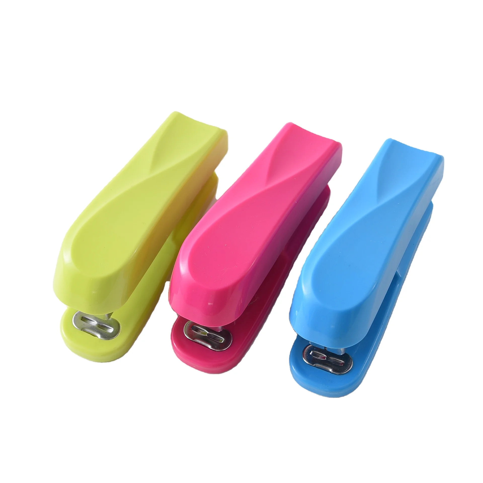 Производители напрямую поставляют школьные канцелярские принадлежности металлический 3-цветный степлер многофункциональный ручной